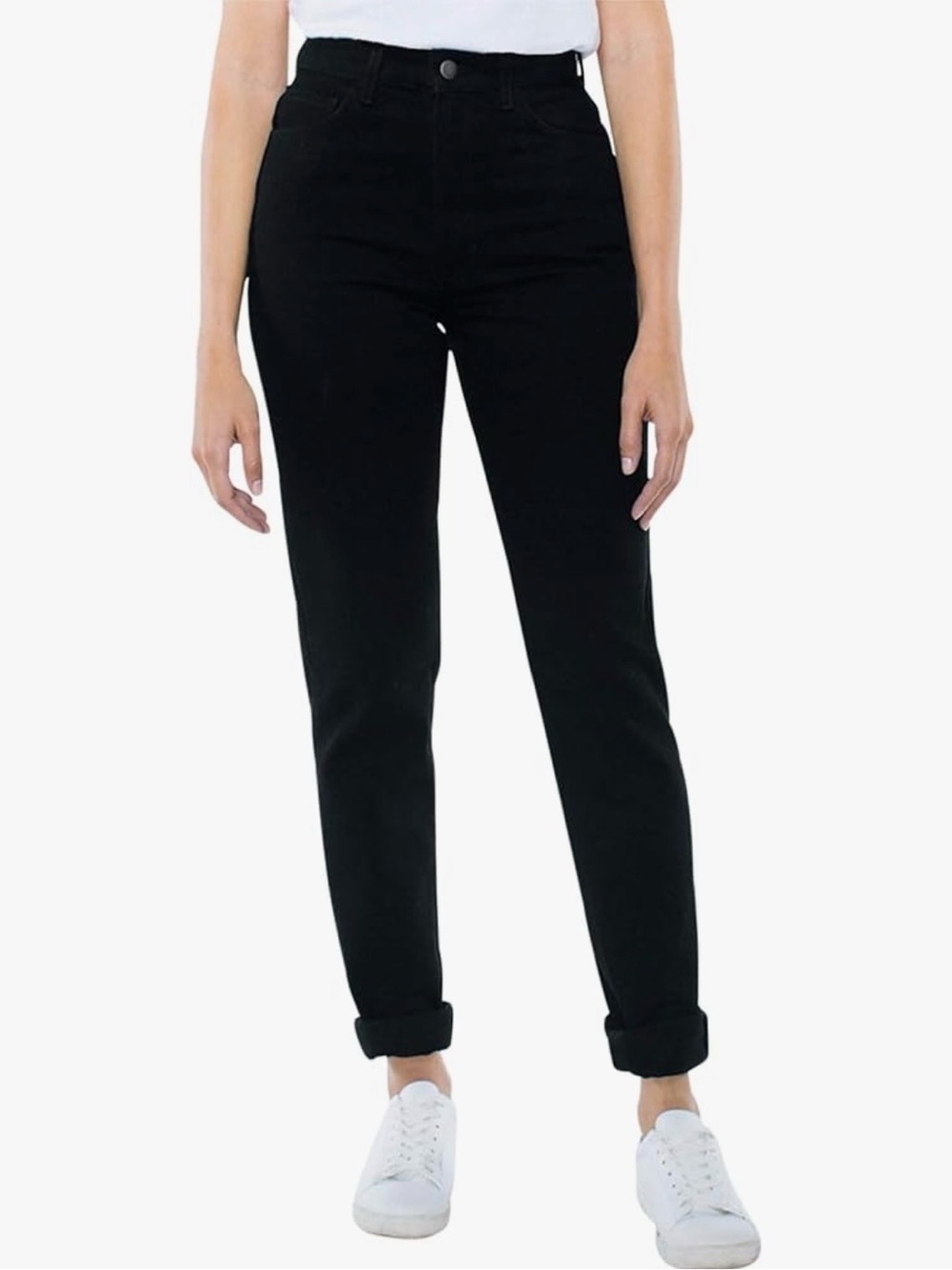 American Apparel | Women’s The High-Waist Jean Black Straight Leg Jeans